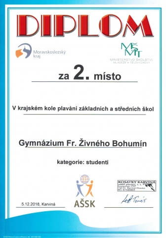 2018 - krajské kolo v plavání - hoši