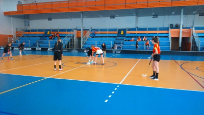 Okresní kolo ve florbalu - dívky střední škola, Havířov 27. ledna 2020 - holky v akci