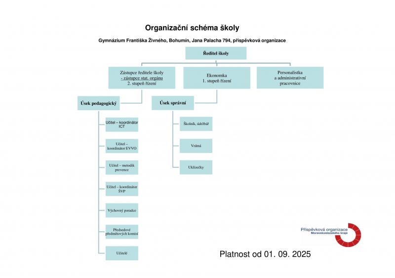 organizační schéma školy