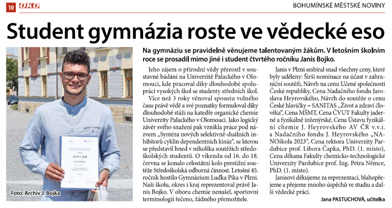 Janis Bojko v Městských novinách OKO