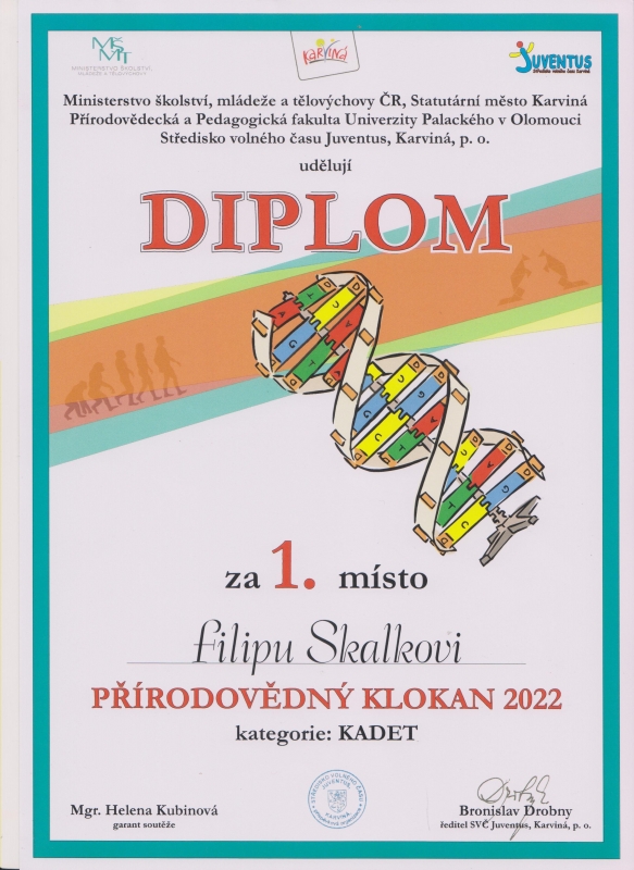 Přírodovědný klokan 2022/2023 – okresní kolo