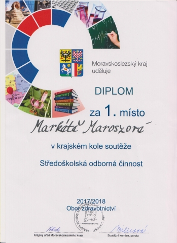 1. místo v krajském kole SOČ!