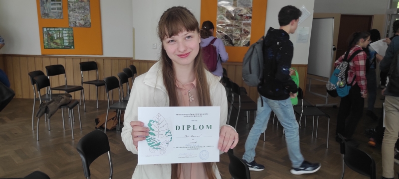 Další úspěch Marušky v Biologické olympiádě