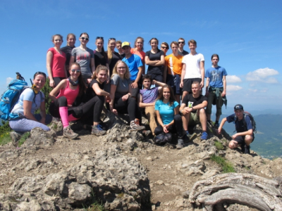 Sportovní kurz Tatry 19. - 23. června 2017 - 1. den - několik odvážlivců na Malém Rozsuťci